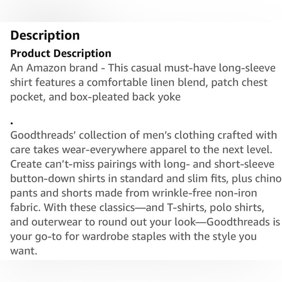 Goodthreads Men's Slim-Fit Long-Sleeve Linen and Cotton Blend Shirt- Small - Picture 9 of 12
